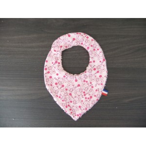 Bavoir bandana souris/rose