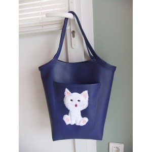 Sac en similicuir bleu roi