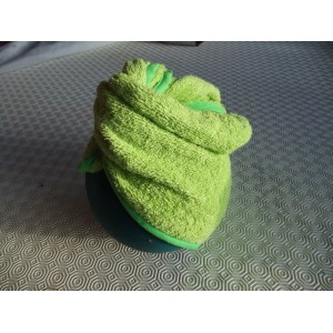 Turban cheveux vert anis